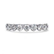 9 Stone Half Eternity Wedding Band Rings for Women
