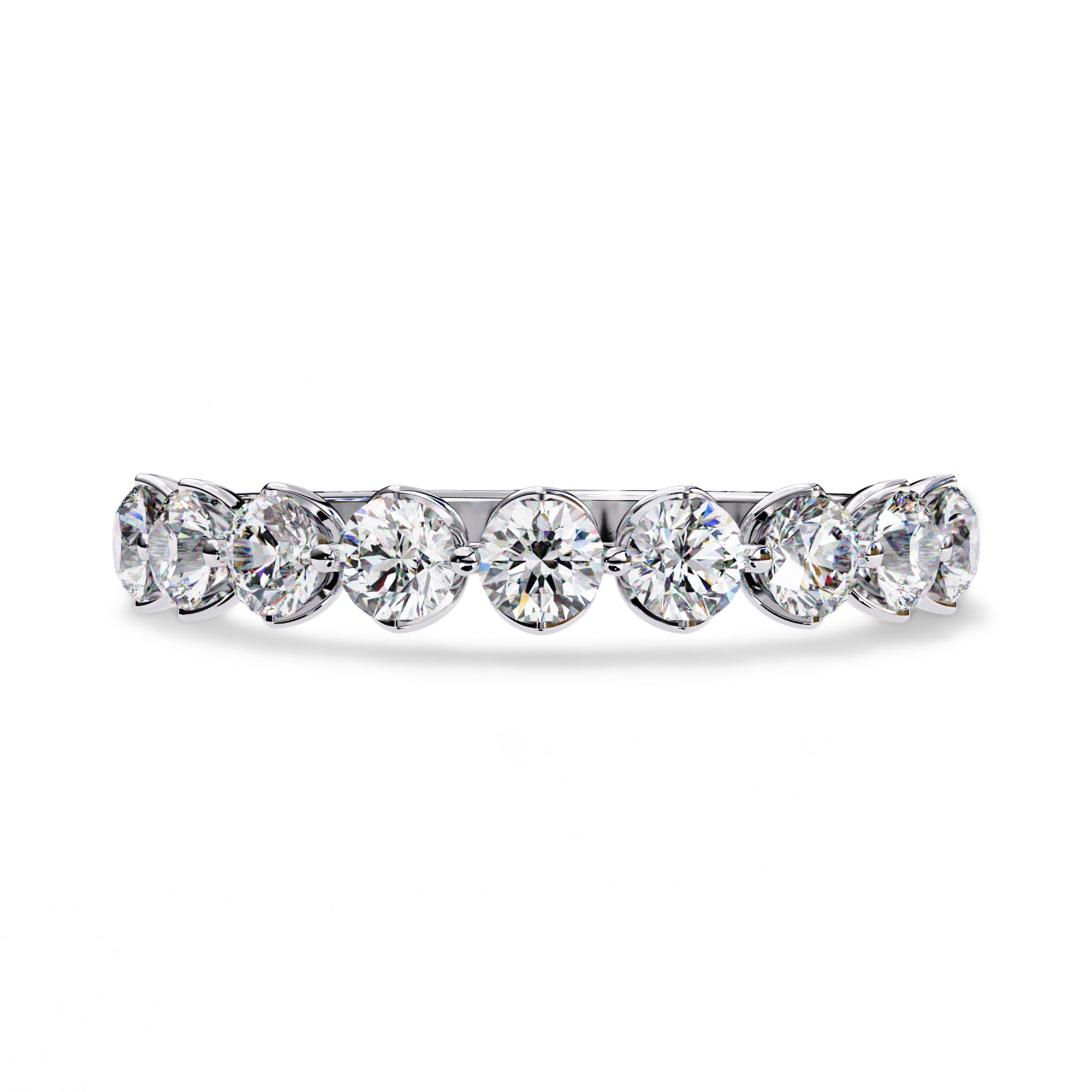 9 Stone Half Eternity Wedding Band Rings for Women