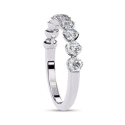 9 Stone Half Eternity Wedding Band Rings for Women