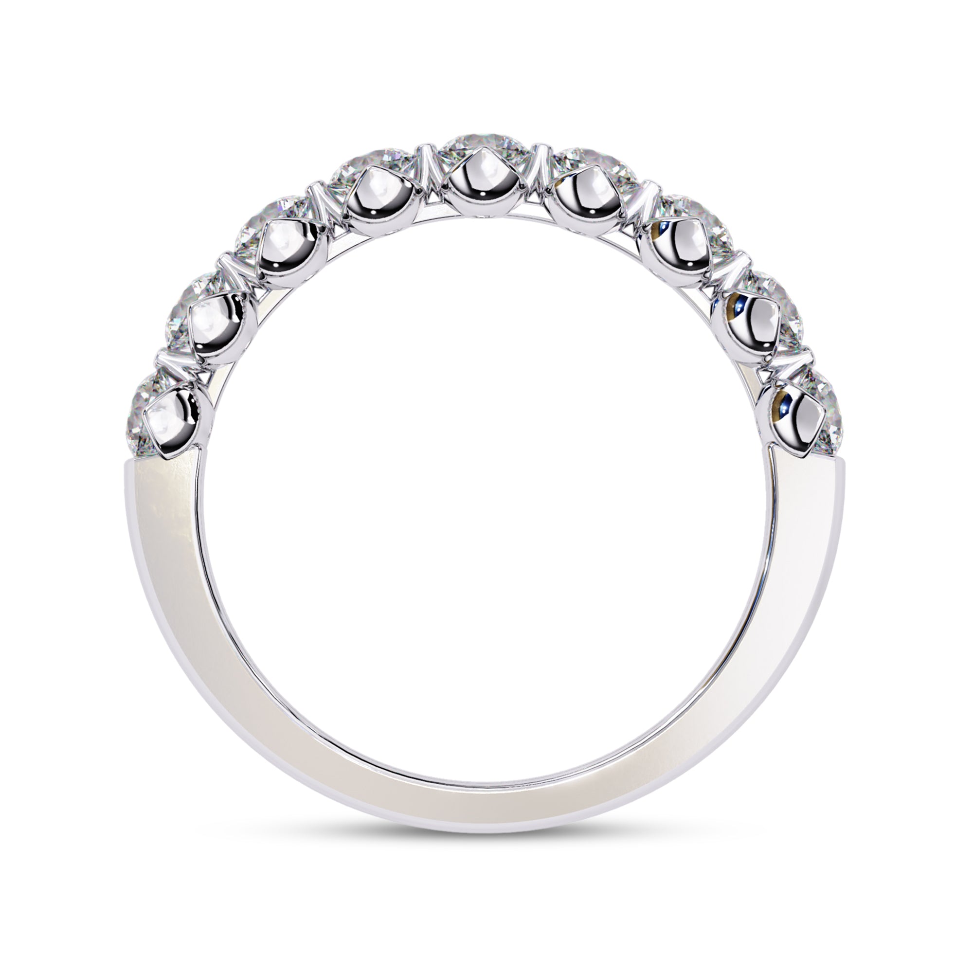 9 Stone Half Eternity Wedding Band Rings for Women