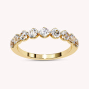 9 Stone Half Eternity Wedding Band Rings for Women