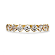 9 Stone Half Eternity Wedding Band Rings for Women