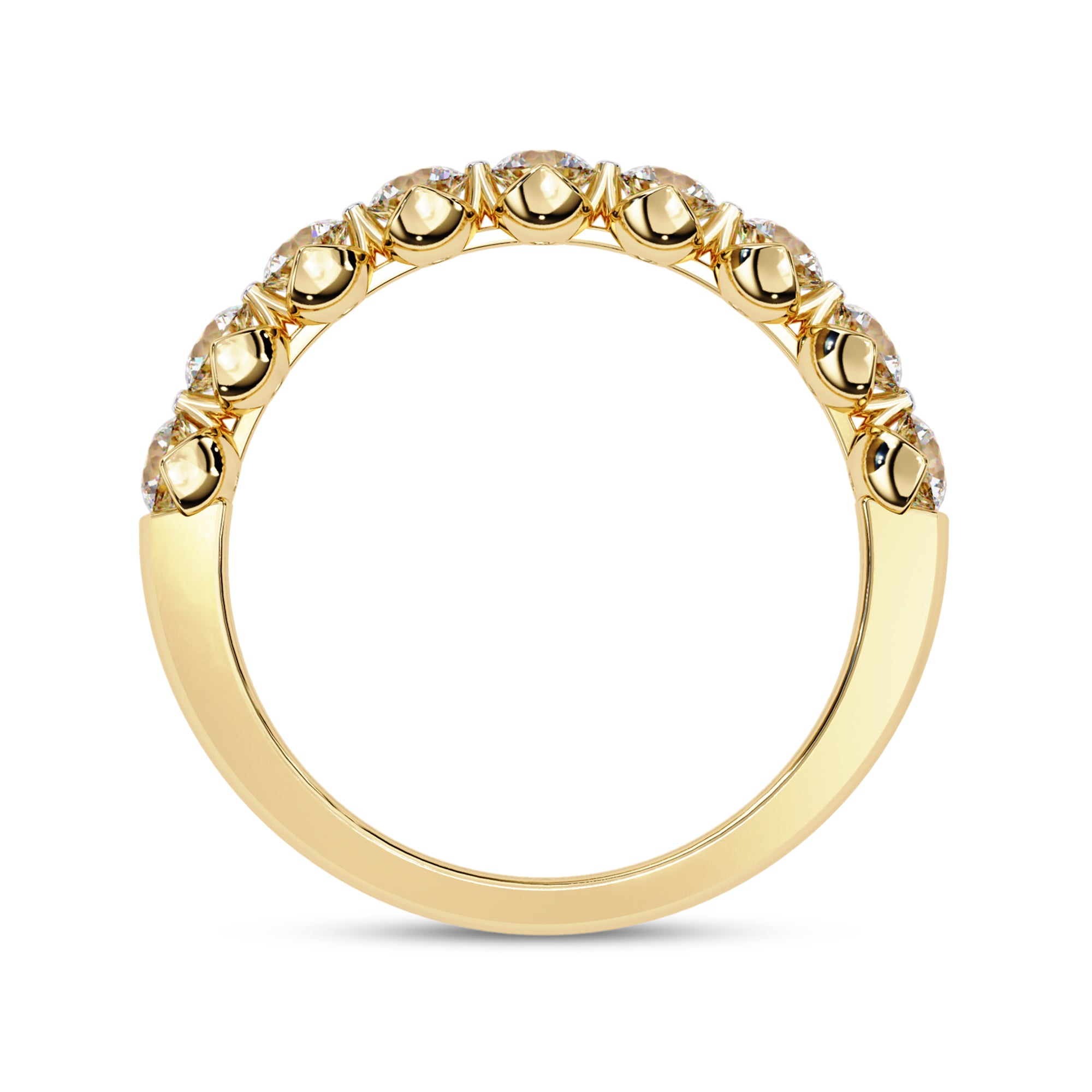 9 Stone Half Eternity Wedding Band Rings for Women