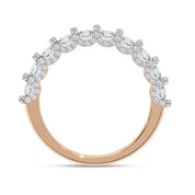 0.95 Cttw Lab Grown Diamond Half Eternity Cluster Wedding Band Rings for Women