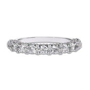 0.95 Cttw Lab Grown Diamond Half Eternity Cluster Wedding Band Rings for Women