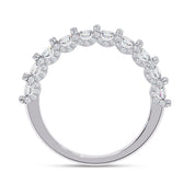 0.95 Cttw Lab Grown Diamond Half Eternity Cluster Wedding Band Rings for Women