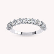 0.95 Cttw Lab Grown Diamond Half Eternity Cluster Wedding Band Rings for Women