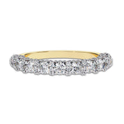 0.95 Cttw Lab Grown Diamond Half Eternity Cluster Wedding Band Rings for Women