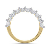 0.95 Cttw Lab Grown Diamond Half Eternity Cluster Wedding Band Rings for Women