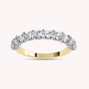 0.95 Cttw Lab Grown Diamond Half Eternity Cluster Wedding Band Rings for Women