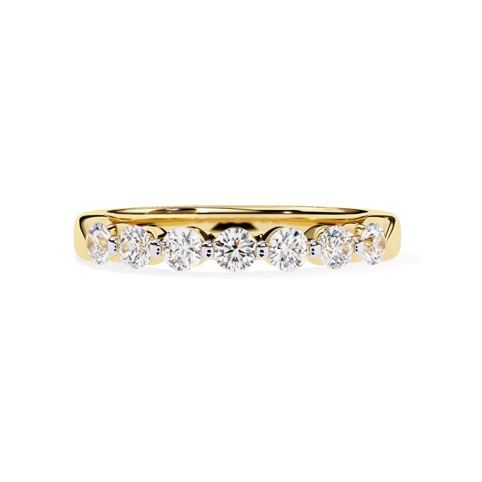 7 Stone Lab Grown Diamond Wedding Band Ring for Women