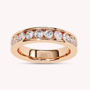 1 Cttw Half Eternity Channel Set Wedding Band Rings for Women Jewelry
