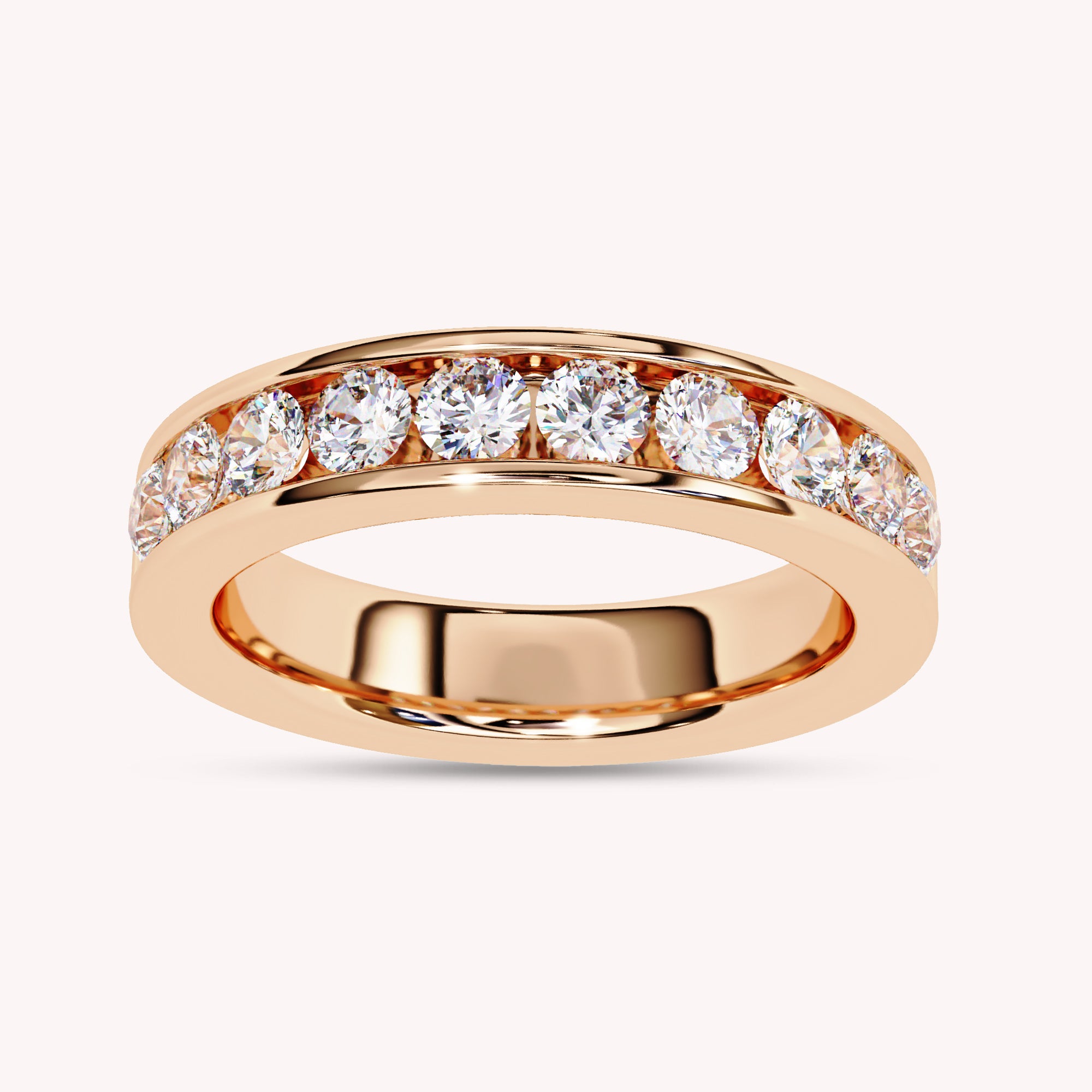 1 Cttw Half Eternity Channel Set Wedding Band Rings for Women Jewelry