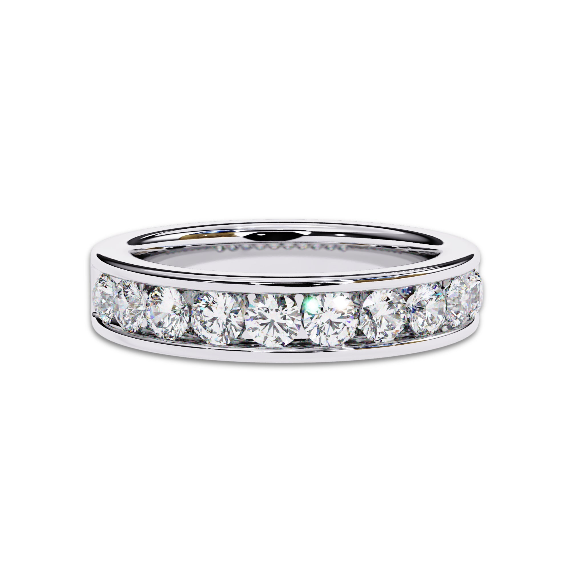 1 Cttw Half Eternity Channel Set Wedding Band Rings for Women Jewelry