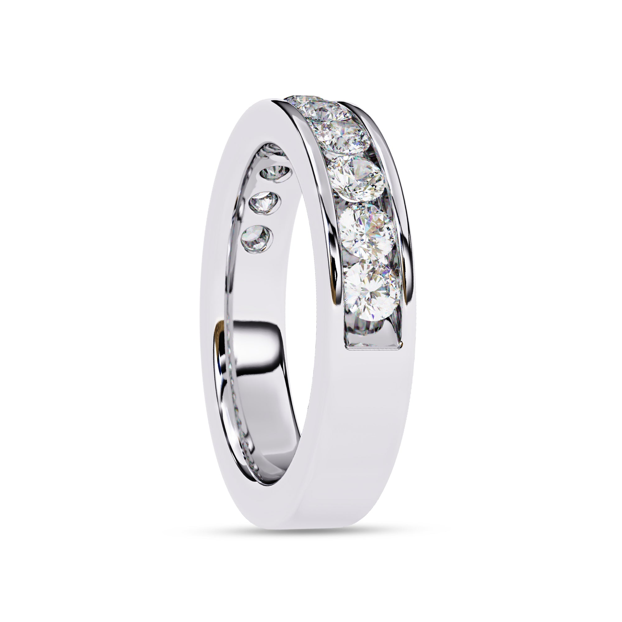 1 Cttw Half Eternity Channel Set Wedding Band Rings for Women Jewelry