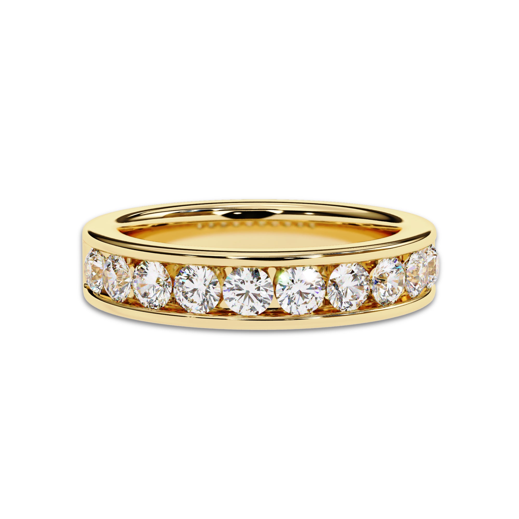 1 Cttw Half Eternity Channel Set Wedding Band Rings for Women Jewelry