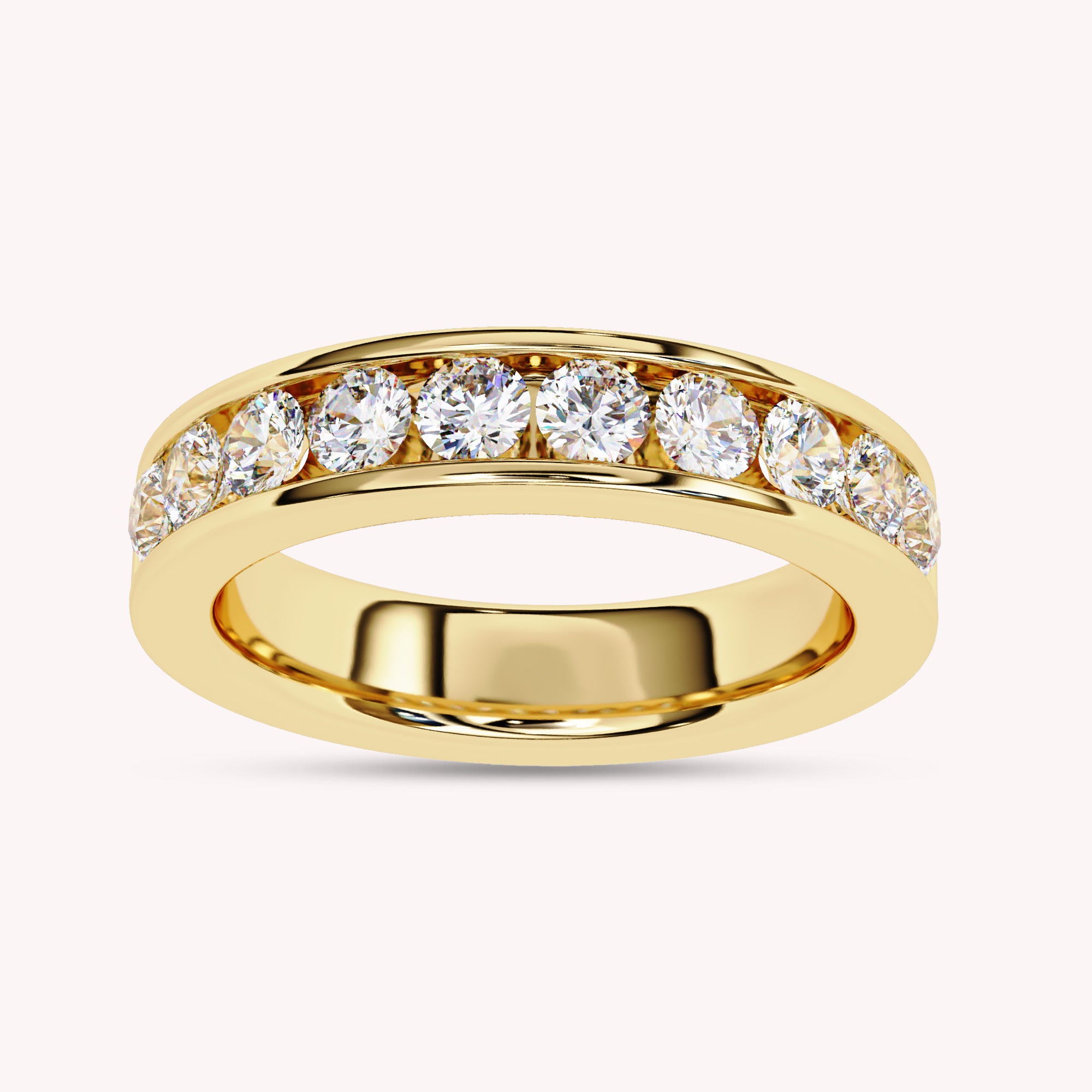 1 Cttw Half Eternity Channel Set Wedding Band Rings for Women Jewelry