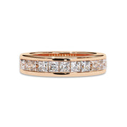 Lab Grown Diamond Channel Set Half Eternity Wedding Band Rings for Women