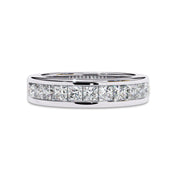 Lab Grown Diamond Channel Set Half Eternity Wedding Band Rings for Women