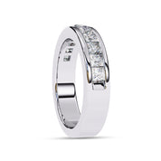 Lab Grown Diamond Channel Set Half Eternity Wedding Band Rings for Women
