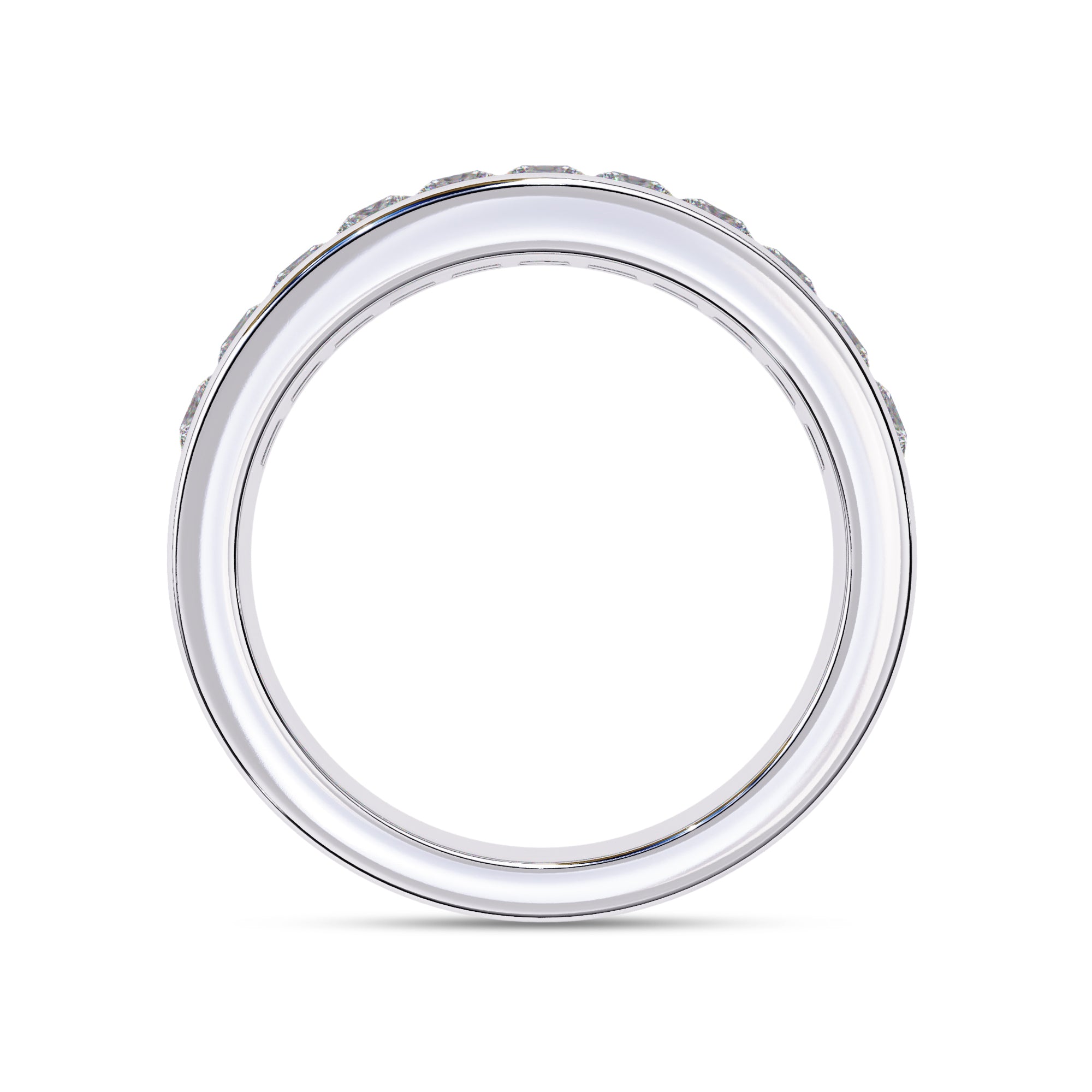Lab Grown Diamond Channel Set Half Eternity Wedding Band Rings for Women