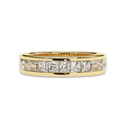 Lab Grown Diamond Channel Set Half Eternity Wedding Band Rings for Women