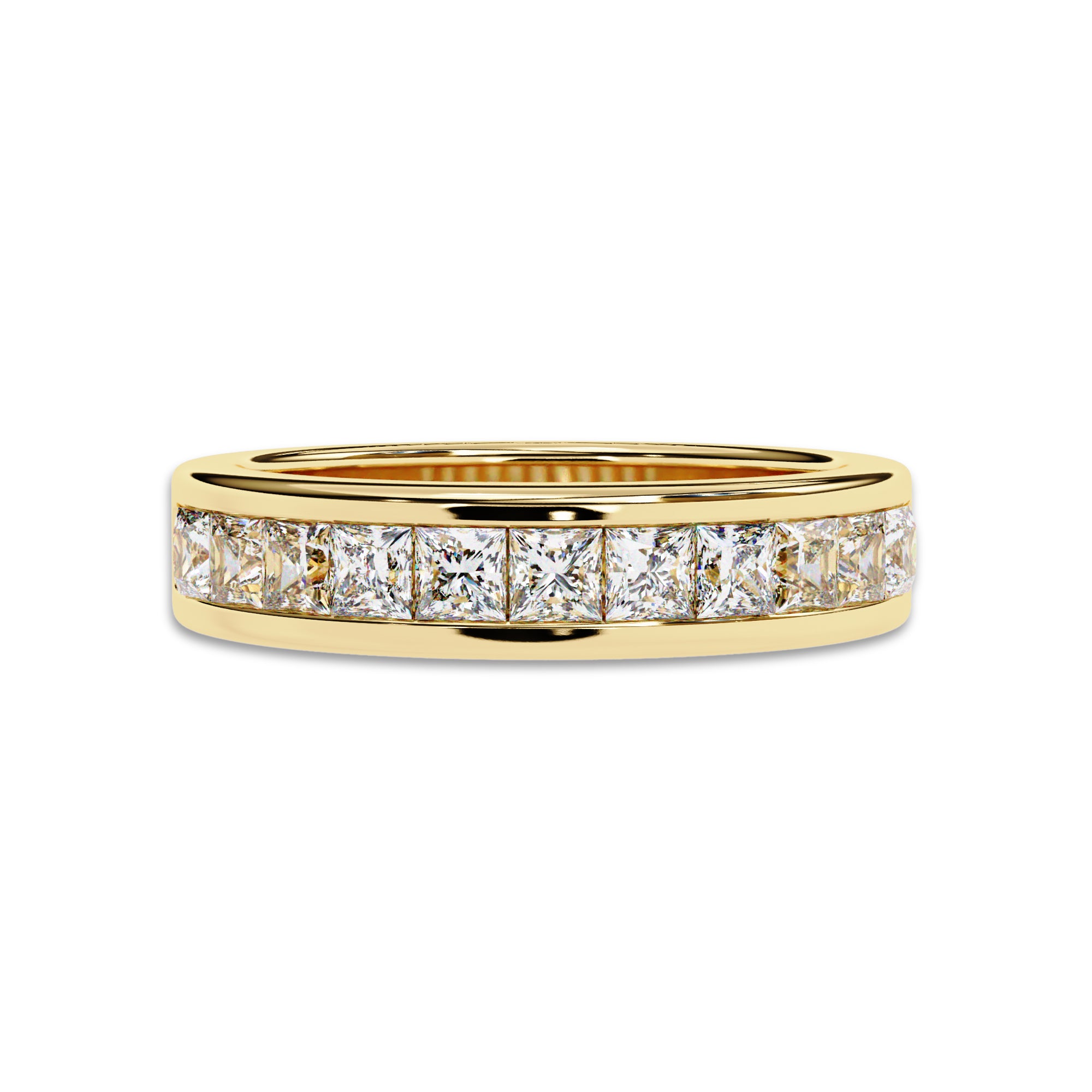 Lab Grown Diamond Channel Set Half Eternity Wedding Band Rings for Women