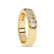 Lab Grown Diamond Channel Set Half Eternity Wedding Band Rings for Women