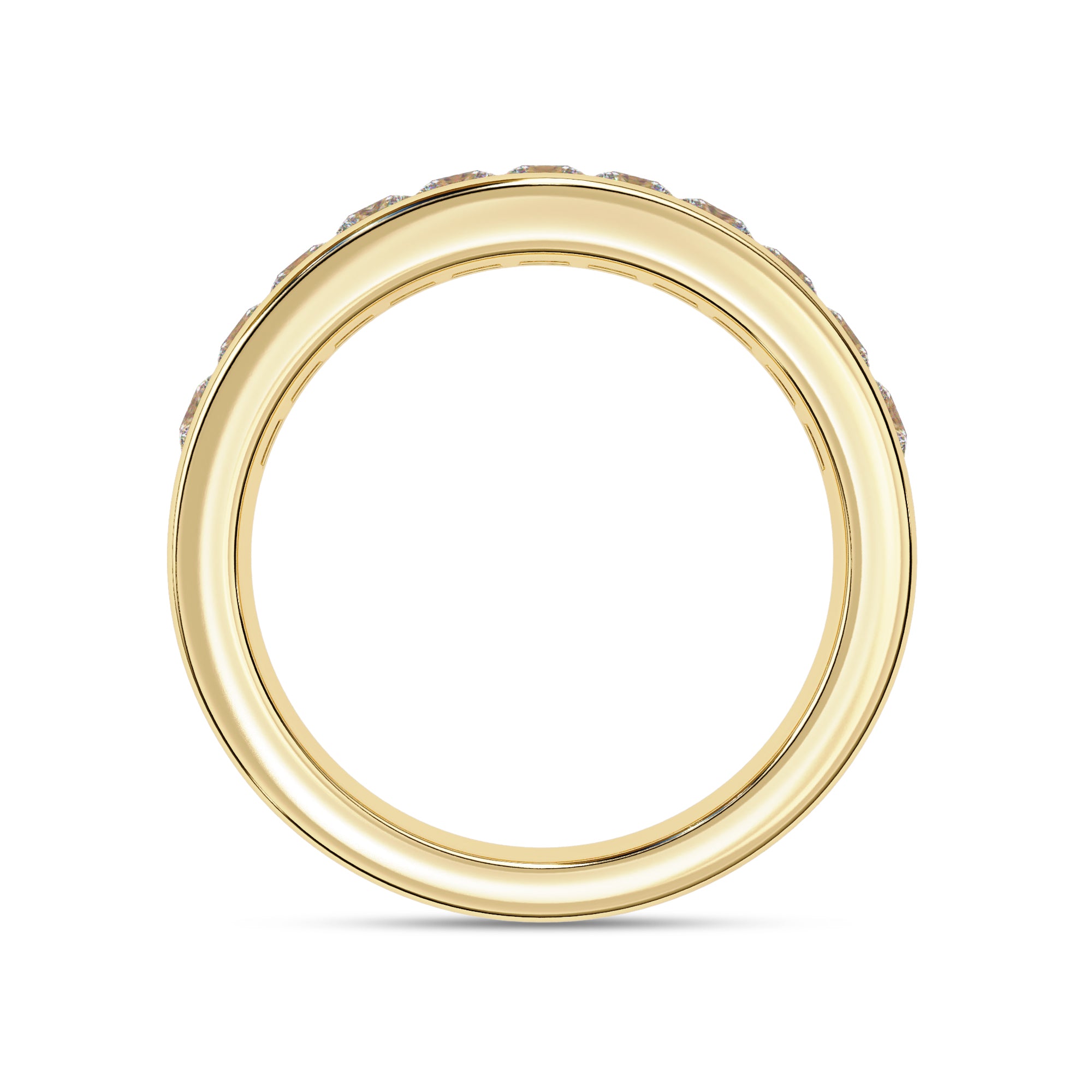 Lab Grown Diamond Channel Set Half Eternity Wedding Band Rings for Women