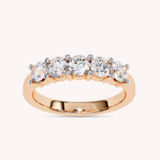 Lab Grown Diamond 5 Stone Wedding Band Rings for Women