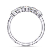 Lab Grown Diamond 5 Stone Wedding Band Rings for Women