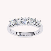 Lab Grown Diamond 5 Stone Wedding Band Rings for Women