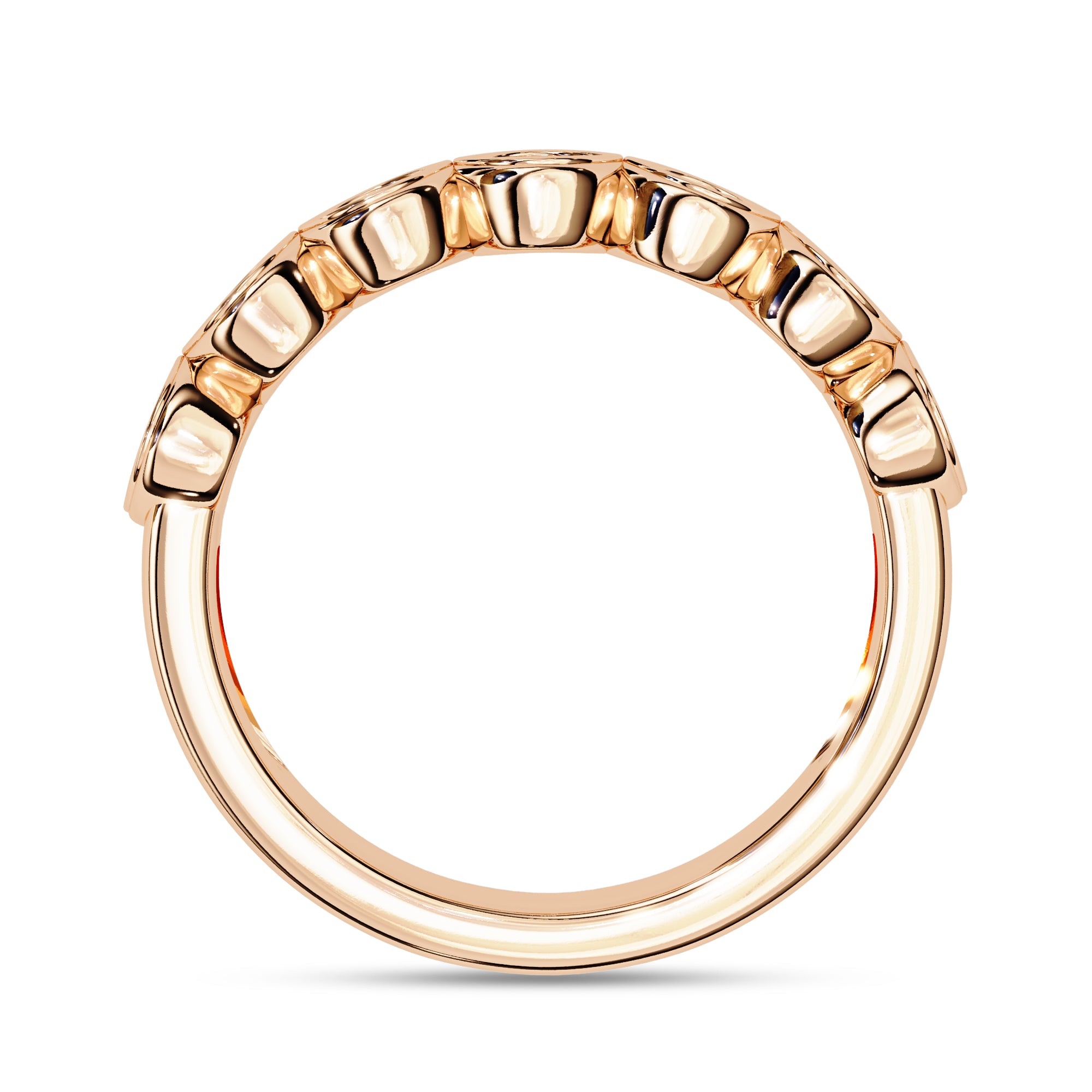 7 Stone Half Eternity Wedding Band Rings for Women