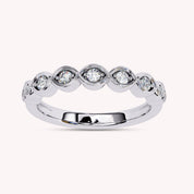 7 Stone Half Eternity Wedding Band Rings for Women