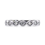 7 Stone Half Eternity Wedding Band Rings for Women