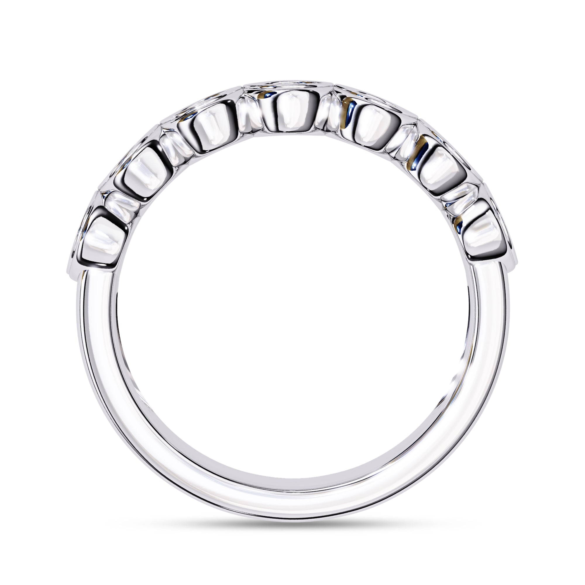 7 Stone Half Eternity Wedding Band Rings for Women