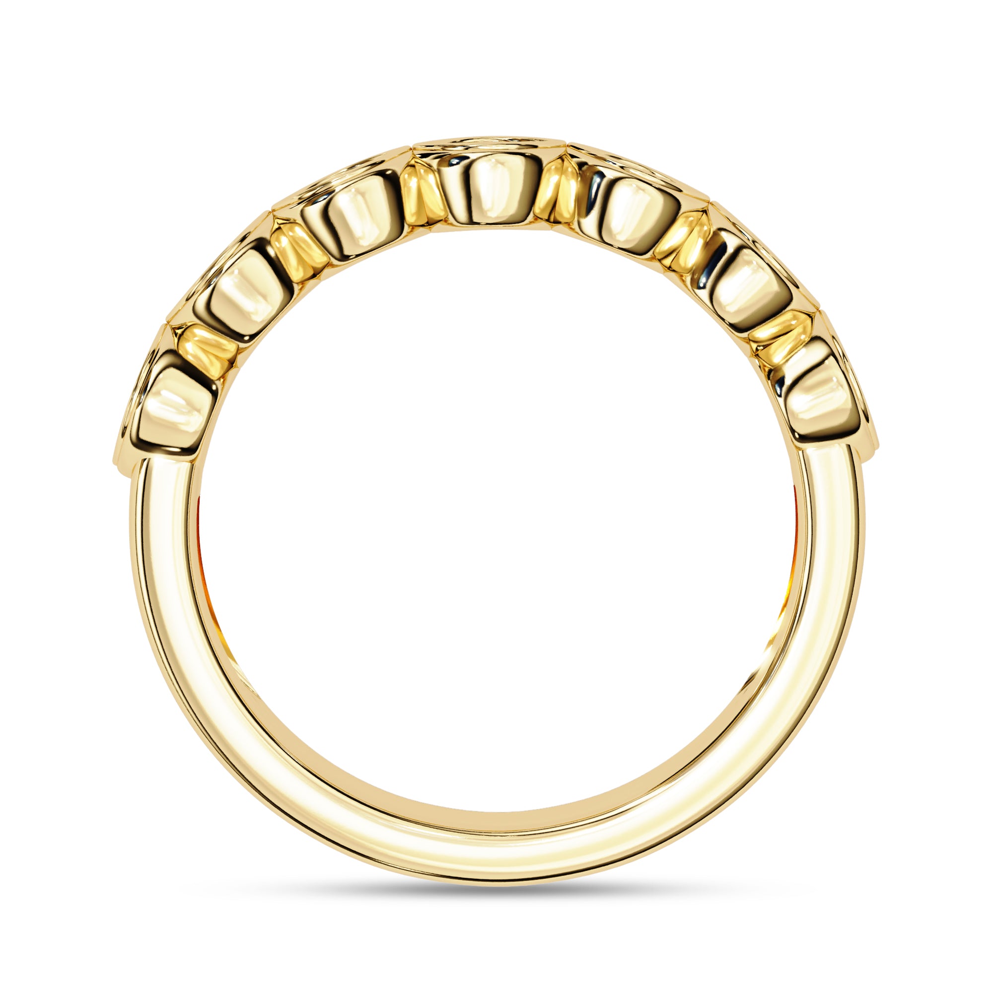 7 Stone Half Eternity Wedding Band Rings for Women