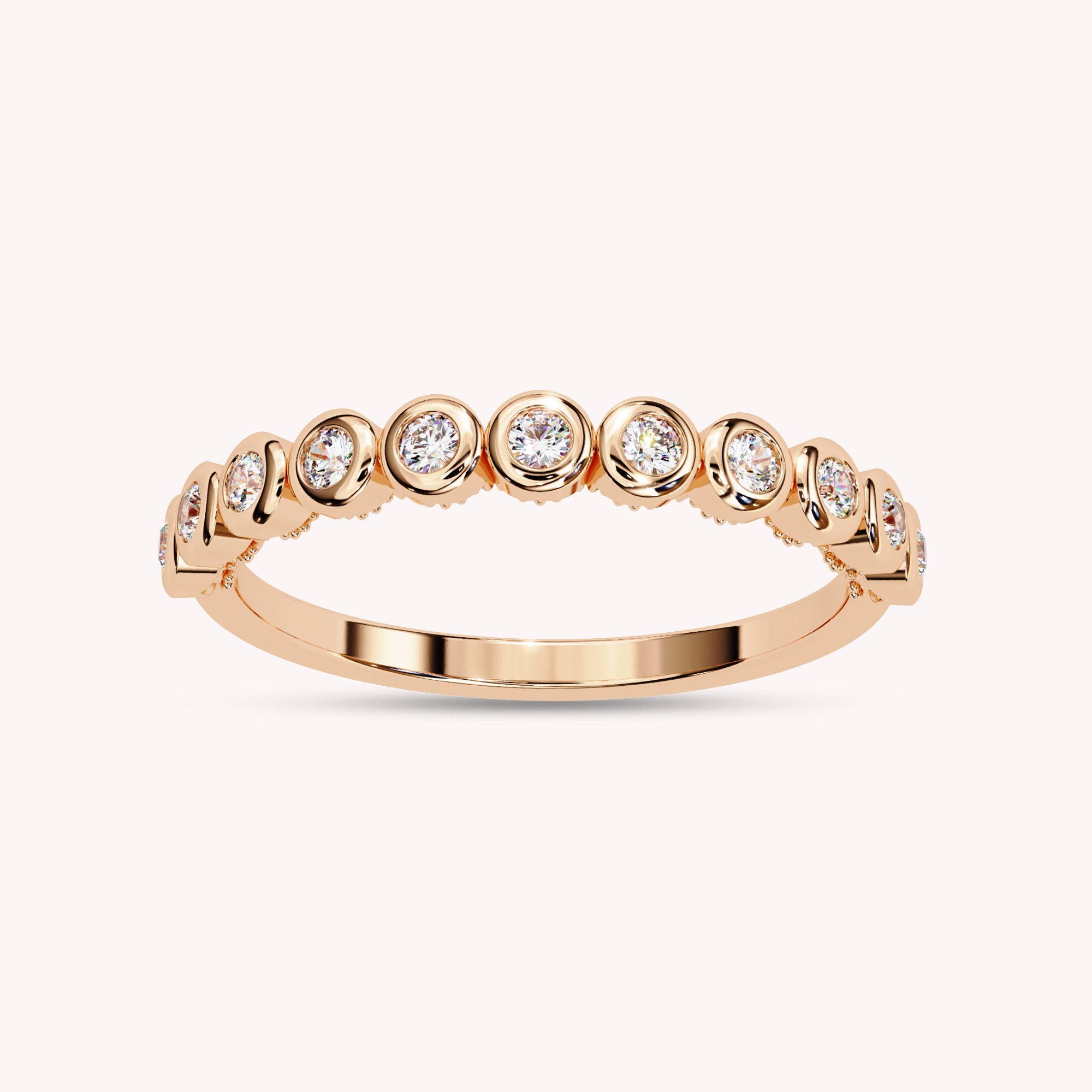 0.17 Cttw Eternity Bubble Wedding Band Rings for Women Jewelry