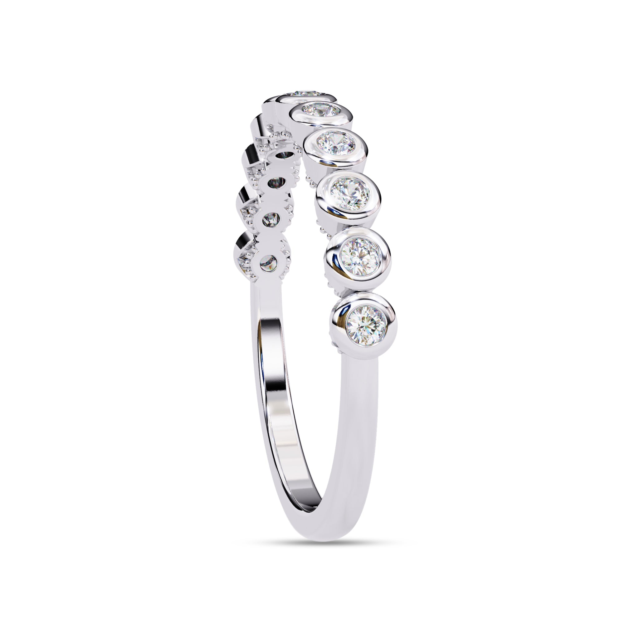 0.17 Cttw Eternity Bubble Wedding Band Rings for Women Jewelry