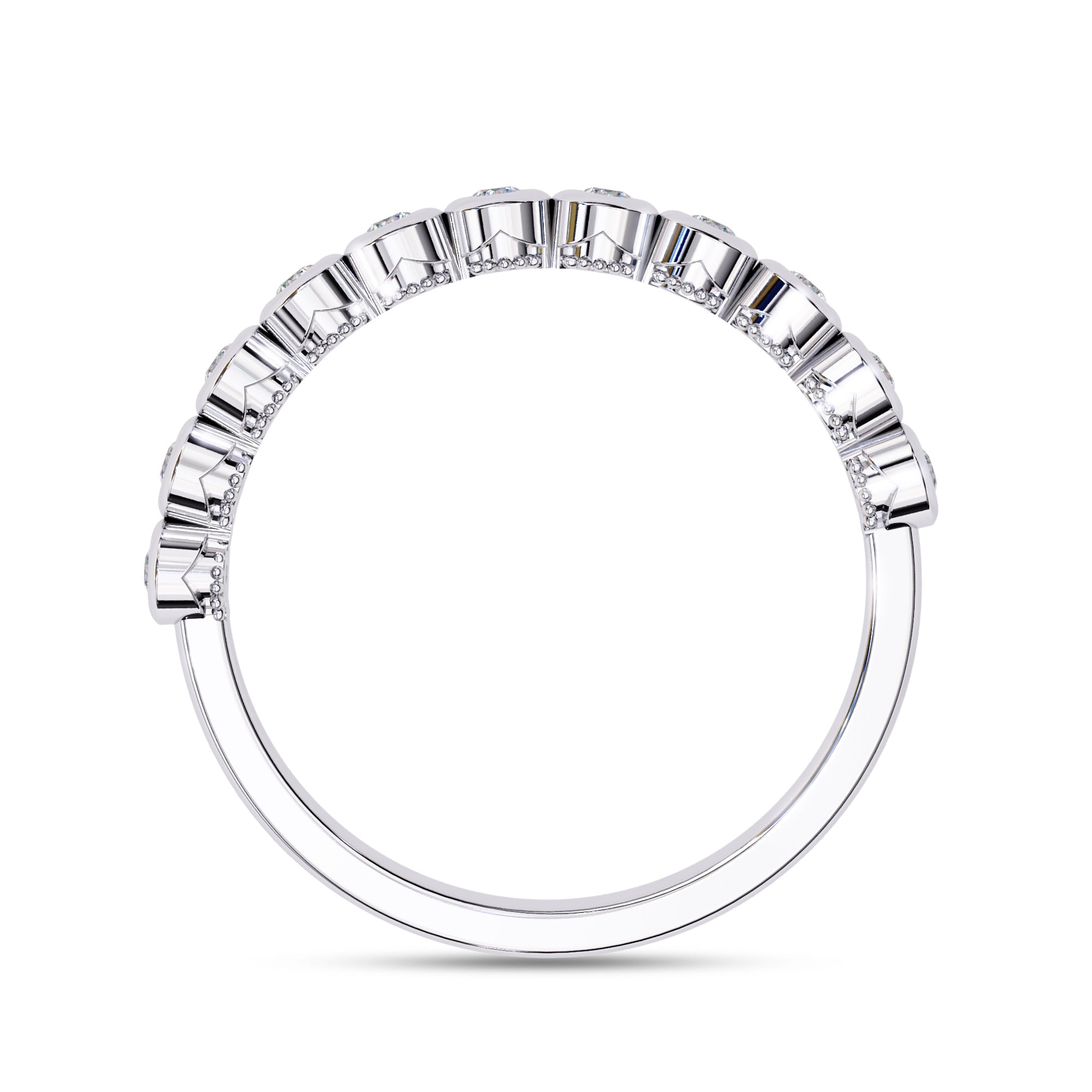 0.17 Cttw Eternity Bubble Wedding Band Rings for Women Jewelry