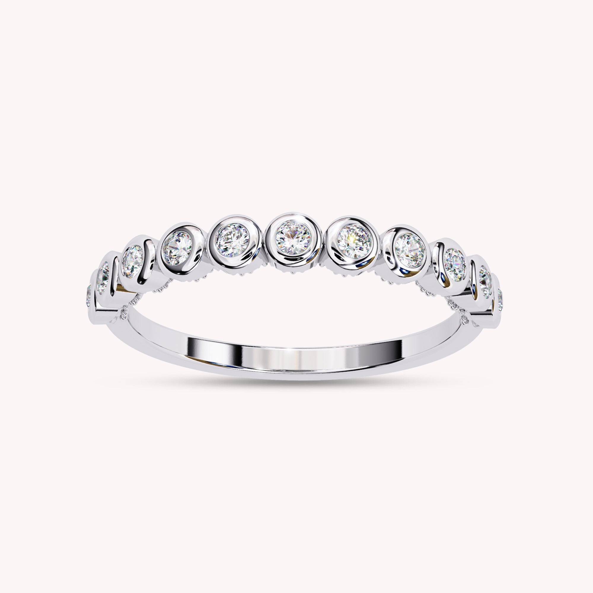 0.17 Cttw Eternity Bubble Wedding Band Rings for Women Jewelry