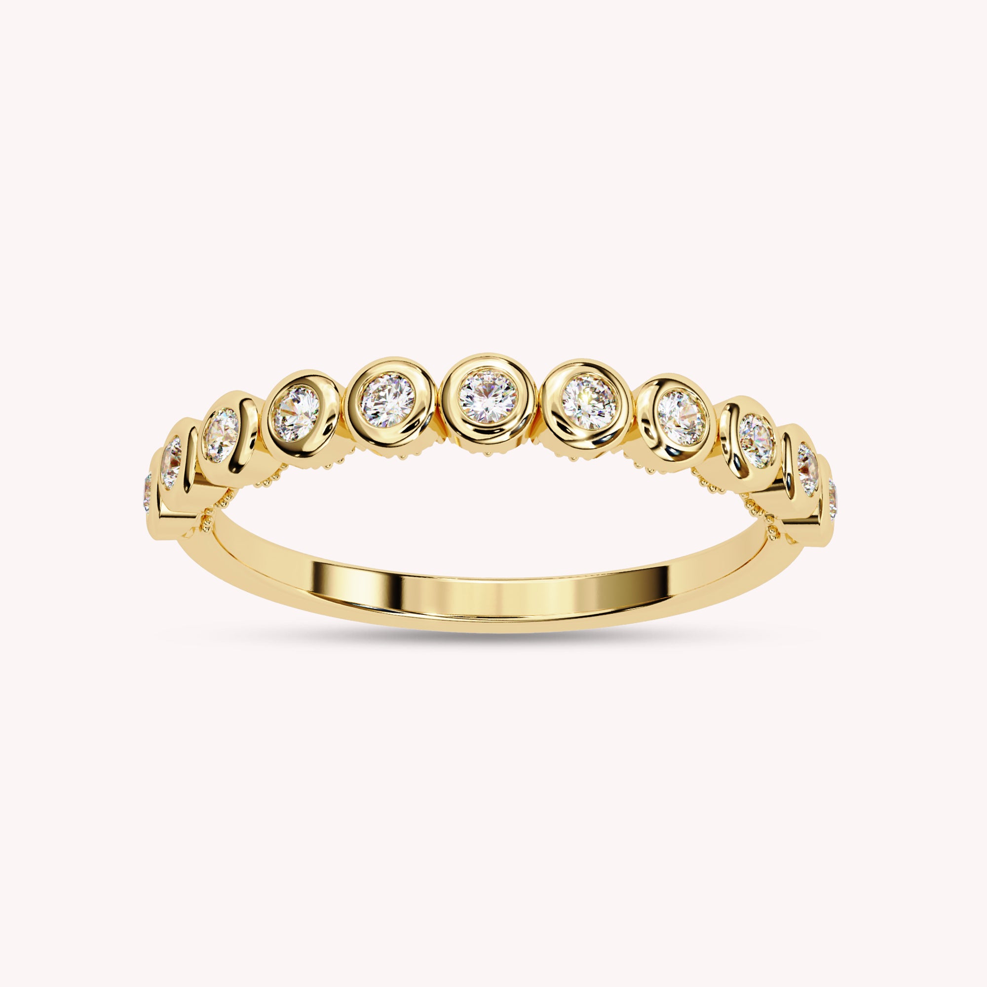 0.17 Cttw Eternity Bubble Wedding Band Rings for Women Jewelry