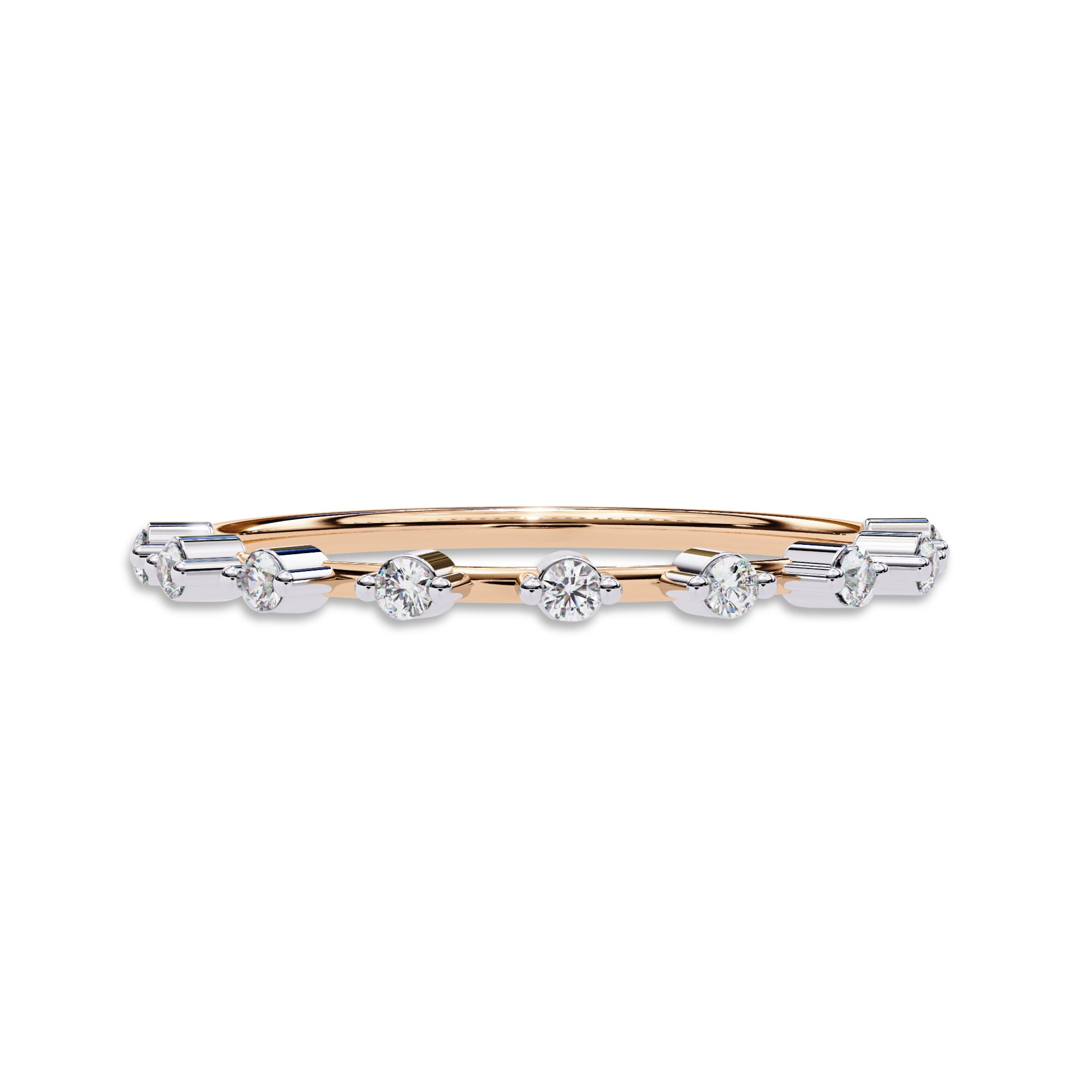 9 Stone Lab Grown Diamond Wedding Band Ring for Women