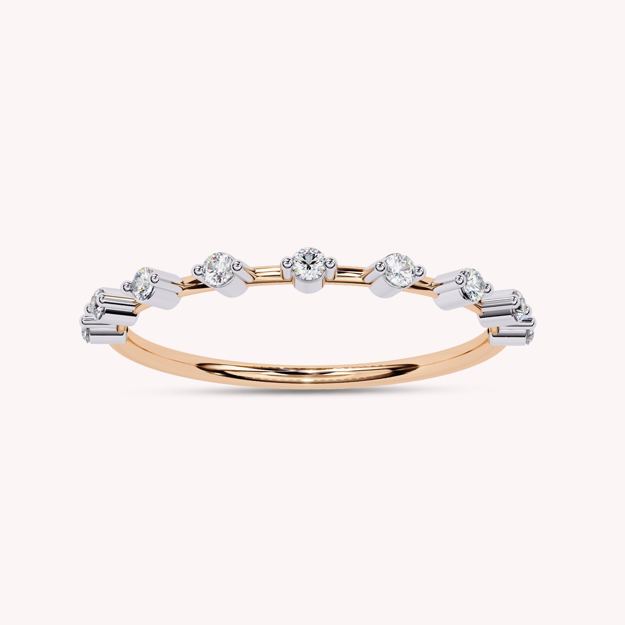 9 Stone Lab Grown Diamond Wedding Band Ring for Women