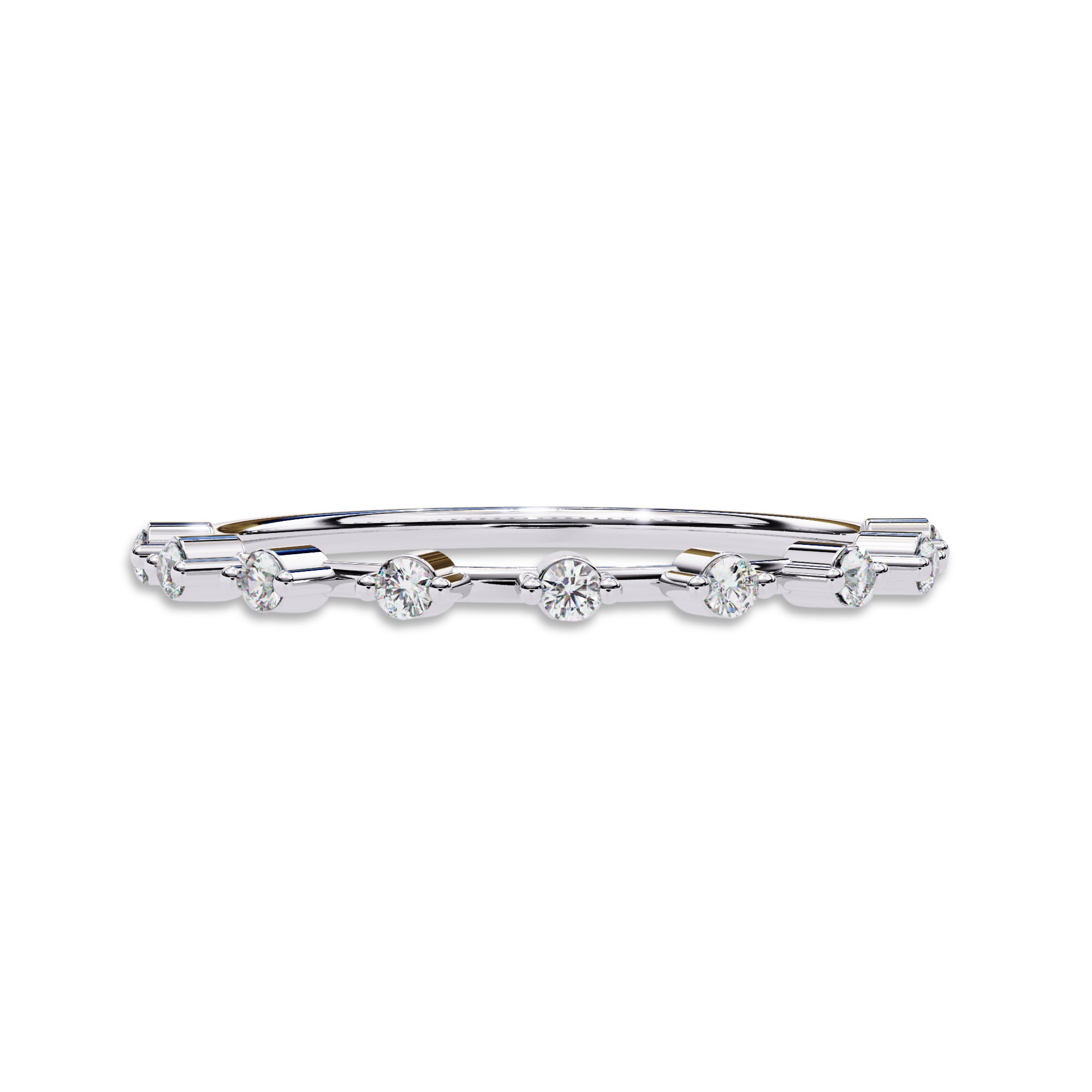 9 Stone Lab Grown Diamond Wedding Band Ring for Women