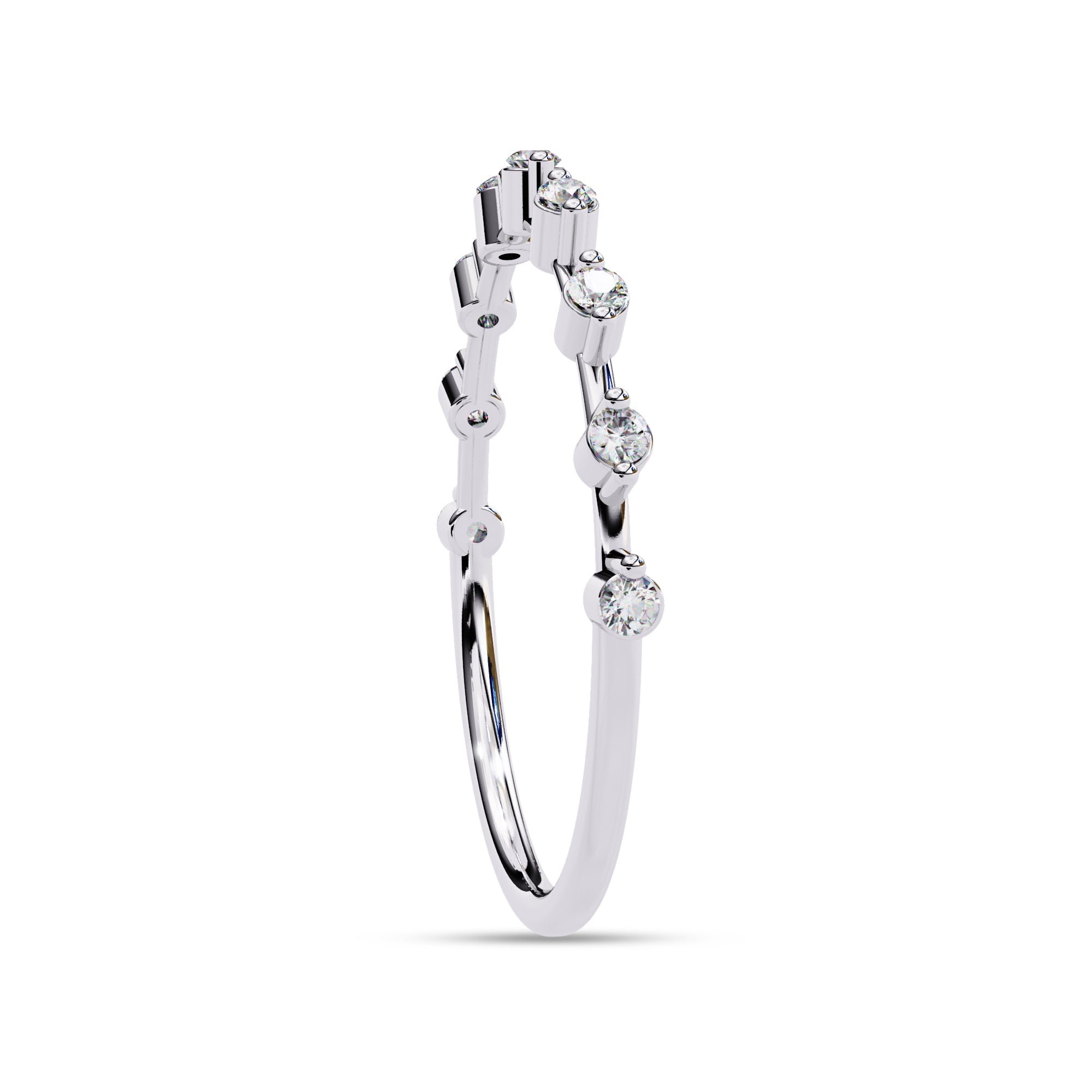 9 Stone Lab Grown Diamond Wedding Band Ring for Women