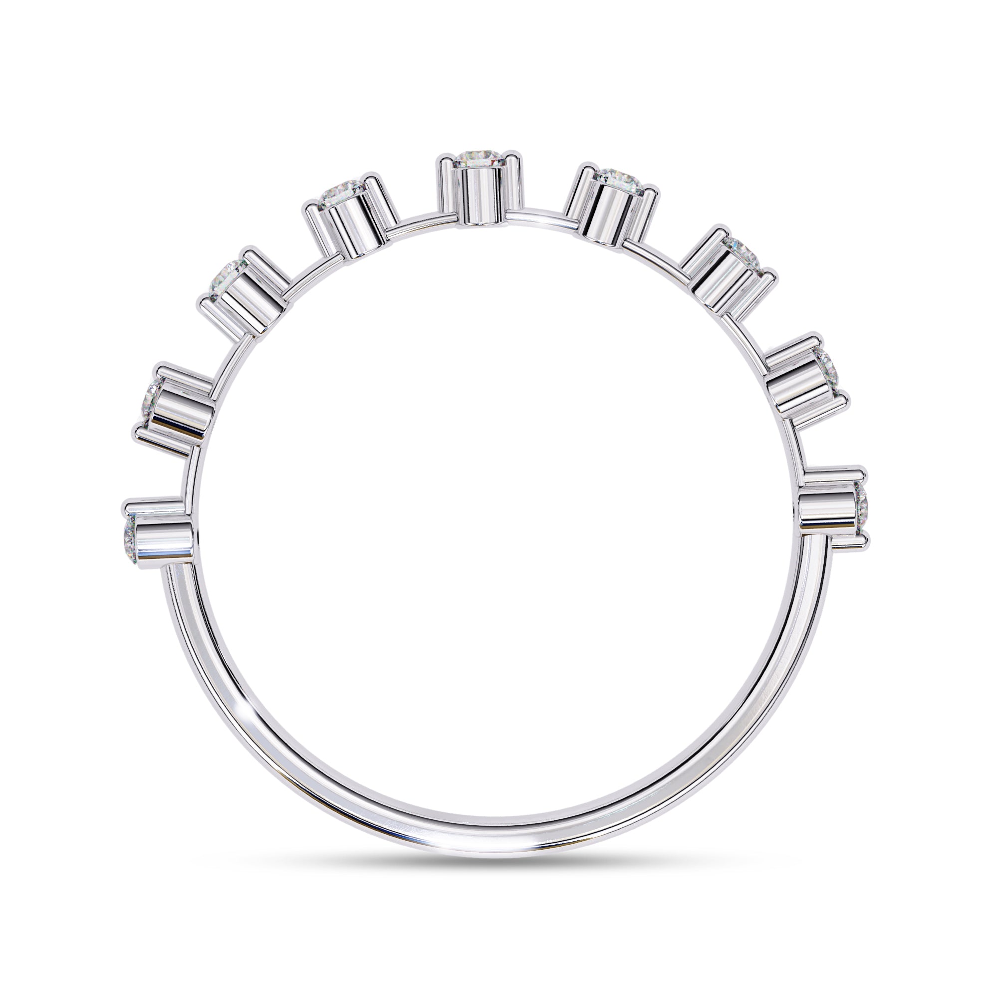 9 Stone Lab Grown Diamond Wedding Band Ring for Women