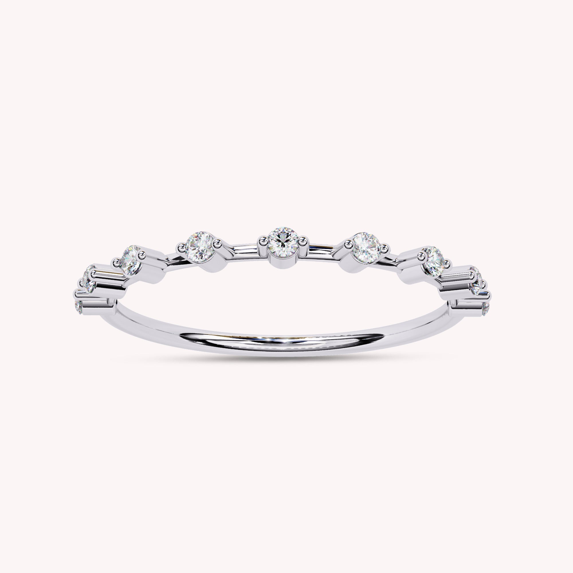 9 Stone Lab Grown Diamond Wedding Band Ring for Women