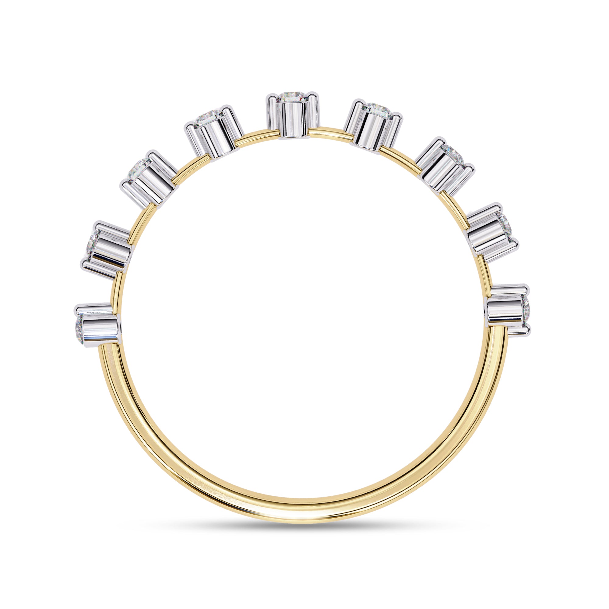 9 Stone Lab Grown Diamond Wedding Band Ring for Women
