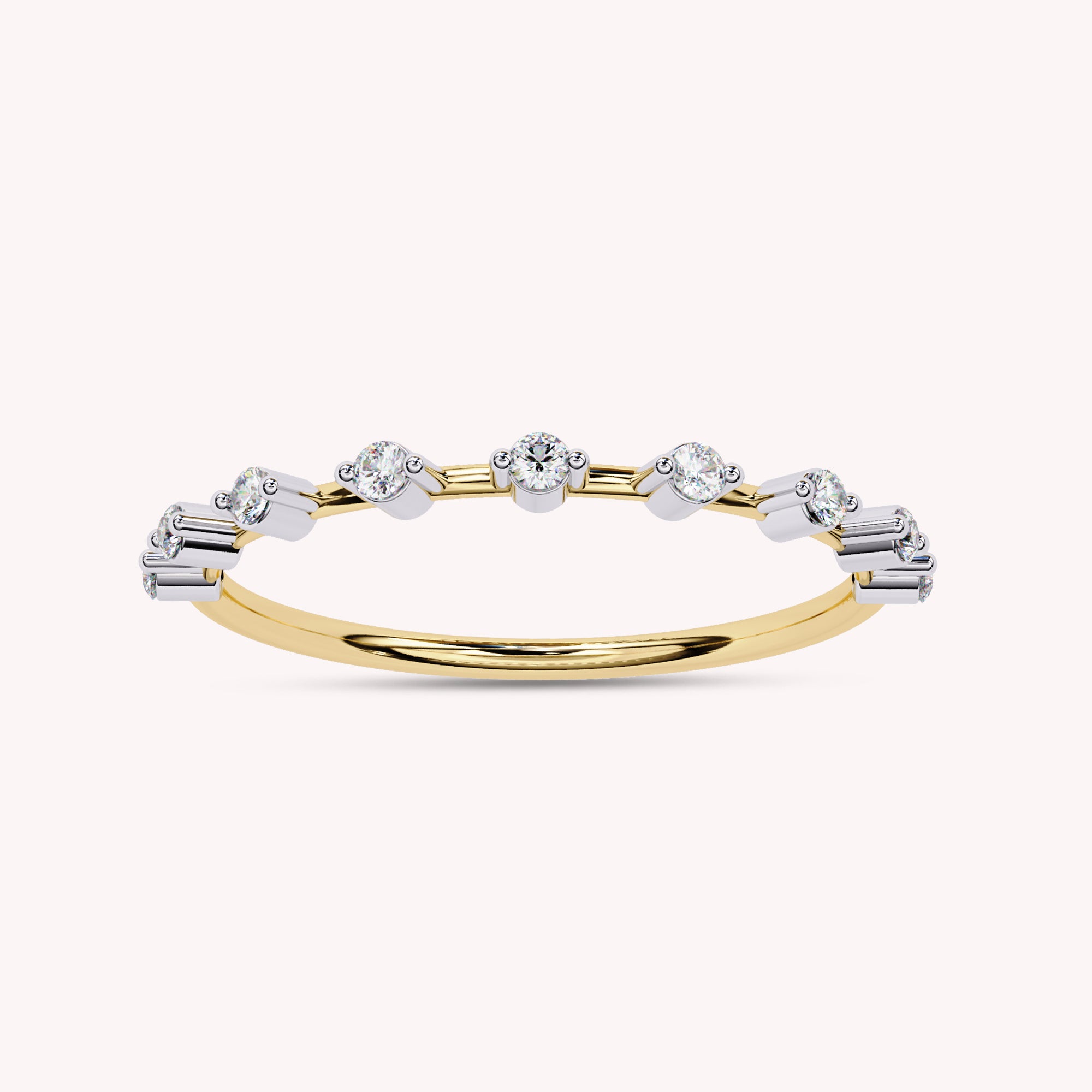 9 Stone Lab Grown Diamond Wedding Band Ring for Women